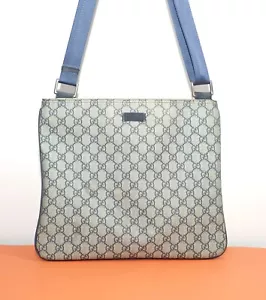 BORSA A TRACOLLA GUCCI GG SUPREME BEIGE eb BLU - Foto 1 di 5