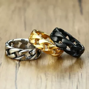 Viking Chain Link Ring Stainless Steel Celtic Norse Stylish Ring - Picture 1 of 18