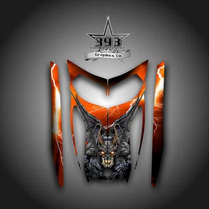 SKI-DOO REV MXZ SNOWMOBILE WRAP GRAPHICS HOOD DECAL 03-07 GUARDIAN ORANGE - Picture 1 of 1