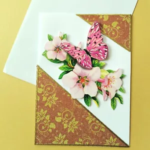 Selbstgebastelte Grußkarte mit 3D Sticker, Echte Handarbeit, Einzelstück - Bild 1 von 6