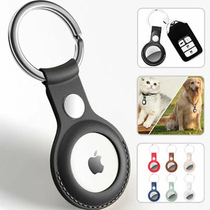 AirTag Case For Apple Air Tag Cover Tracker PU LEATHER Car Key Chain Ring Holder - Picture 1 of 22