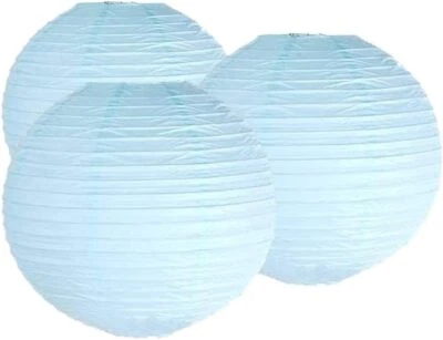4"6"8"10"12"14"16"18 Linternas de Papel Redondas Lámpara Boda 4"/10CM, Azul Bebé  Foto 1 de 4