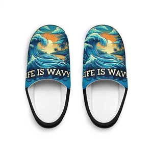 Life Is Wavy Men's Indoor Slippers #LIW3 - Picture 1 of 6