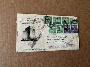 US WWII Prexy Mixed Franking Cover =3C Coil Pair +Natl Defense #899X6 +Due 1C - Picture 1 of 2