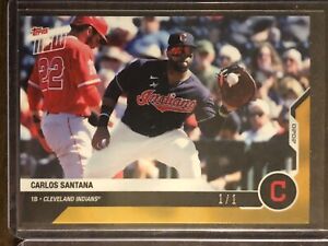 2020 Topps Now #OD-94 Carlos Santana Cleveland Indians 1/1