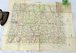 MAPPA SECONDA GUERRA MONDIALE Germania 1944 Prum 30 x 37" doppia faccia vuoto 1°ed 1:50.000 - Foto 1 di 12