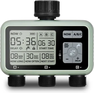 Water Timer 3 Zone, Sprinkler Timer, Programmable Garden Outdoor Hose Faucet - Picture 1 of 8