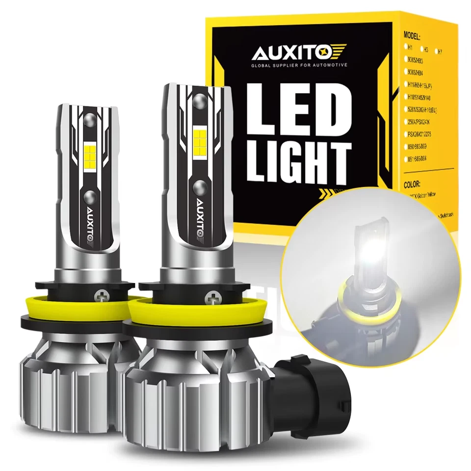 AUXITO 2Pcs 12V H8 H9 H11 LED Fog Light Bulbs PTF H16JP 9005 HB3 9006 HB4 H11 H8 - Image 1 of 4