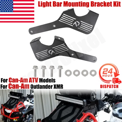 Soportes de montaje de barra de luz y sonido dobles para Can-Am Outlander XMR 650 850 1000 ATV Foto 1 de 4