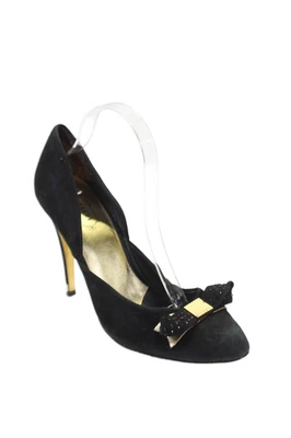 Ted Baker женщин текстурированный бант спереди со стразами скольжения на каблуках черный размер EUR 40,5 - Изображение 1 из 4