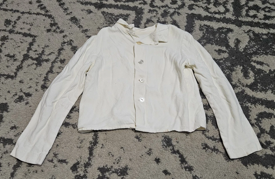 Camisa infantil vintage de flanela branca da década de 1970 tamanho médio - Imagem 1 de 4