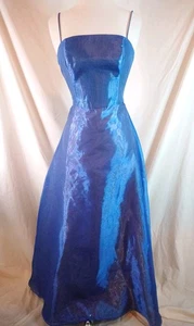Vintage Y2K Jd Collections Size 8 Formal Gown Blue Gold - Picture 1 of 12