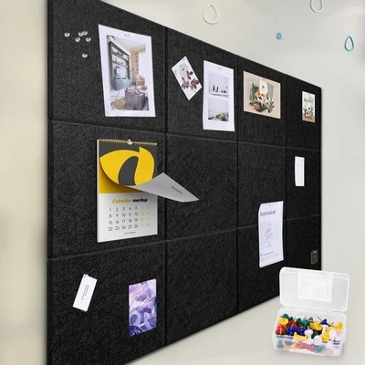 ‎ZHIDIAN Felt Wall Tiles Bulletin Board Pin Board 47" x 35" Colored Cork Board（12-Pack）