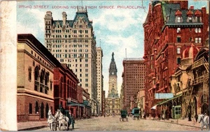 Postcard BROAD STREET LOOKING NORTH FROM SPRUCE, PHILADELPHIA - Picture 1 of 2