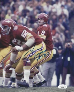 Signed 8x10 SONNY JURGENSEN "HOF 83" Washington Redskins Autographed photo - JSA - Picture 1 of 1