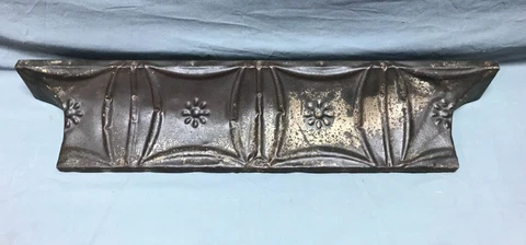 Architectural Embossed Reclaimed Small Tin Mantle 2' Foot Shelf Old 467-23B Cover