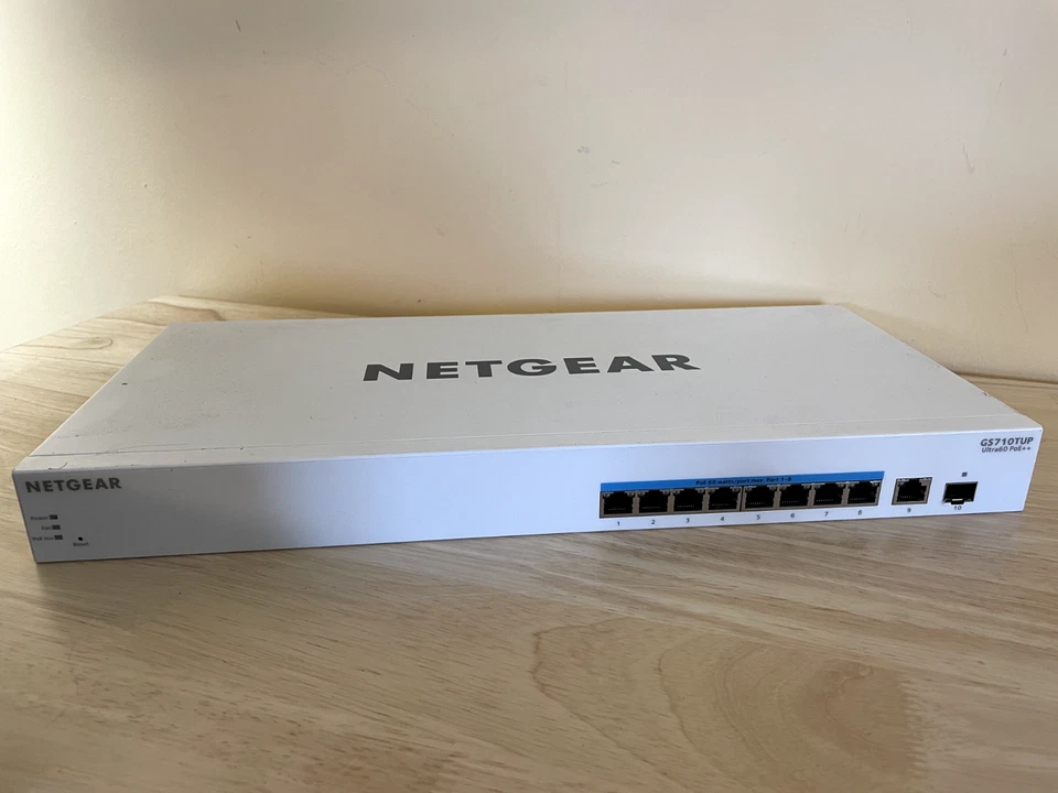 Netgear GS710TUP — 10-Port Gigabit Ethernet Ultra60 PoE++ with 1 SFP  - Image 1 of 1