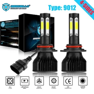 4-sides 9012 HIR2 LED Headlight Bulbs High/Low 360000LM 6500K Super Bright White - Picture 1 of 12