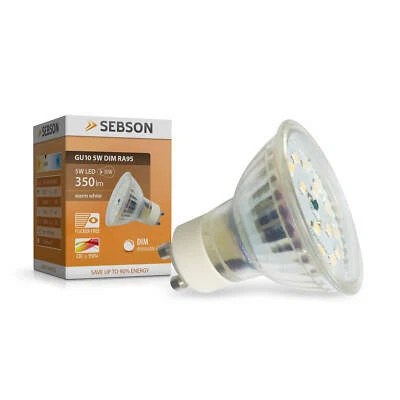LED Lampen GU10 5W dimmbar, RA95 flimmerfrei, 230V Leuchtmittel warmweiß SEBSON - Bild 1 von 4