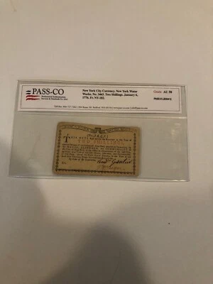 Colonial Currency New York Water Works, January 6,1776 AU 58 - Image 1 of 4