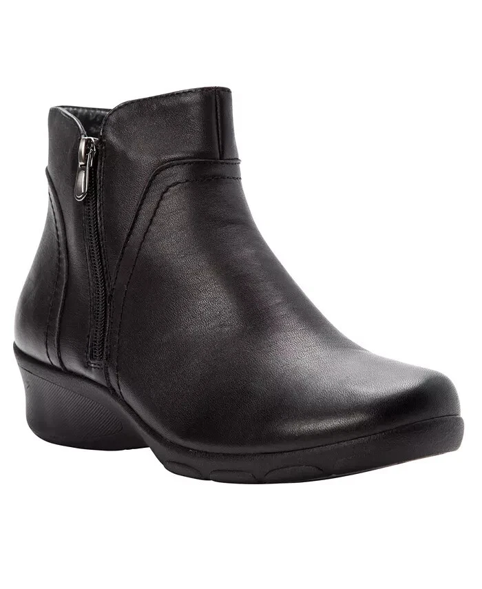 PROPÉT Women's Waverly Ankle Boots Double Zip 100 Leather Black Size 8 M (B)