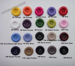 Resin Coat Sewing Buttons DIY 15mm 18mm 20mm 23mm 25mm 28mm 30mm 34mm 38mm - Picture 1 of 30