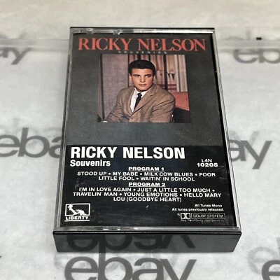 RICKY NELSON - Souvenirs - Cassette Tape LIBERTY - 1983 - Rock & Roll Oldies - Image 1 of 4