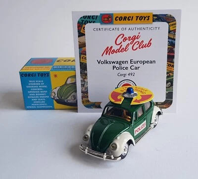 Modellino Corgi Club No. 492,Volkswagen Europeo Police Auto - Superbo come Nuovo - Immagine 1 di 4