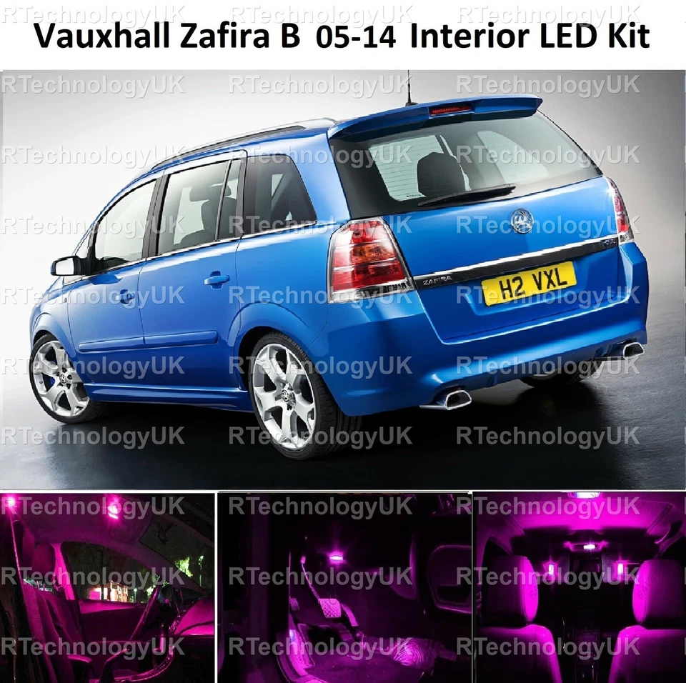 KIT DE ACTUALIZACIÓN INTERIOR LED ROSA PÚRPURA PREMIUM VAUXHALL ZAFIRA B 2005-2014 SRI VXR Foto 1 de 1
