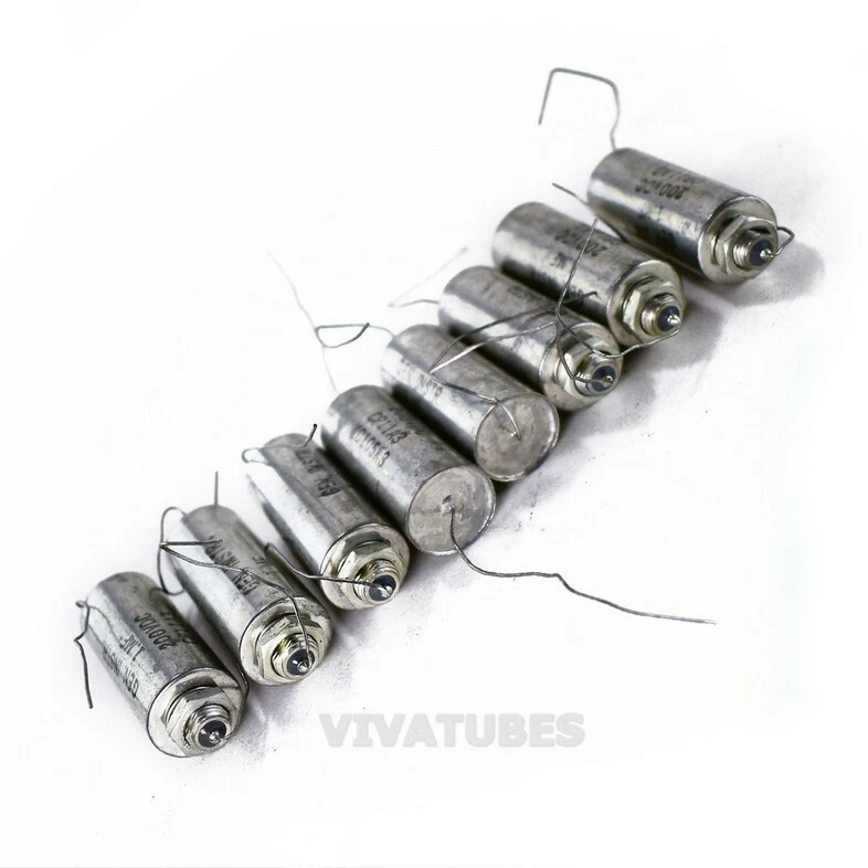 Lot of 8 General Instruments Electrolytic Capacitors 1uF 600V - Image 1 of 1