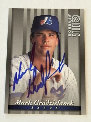 Mark Grudzielanek 1997 Donruss Studio Authentic Signed Autograph Auto Card Expos - Image 1 of 3