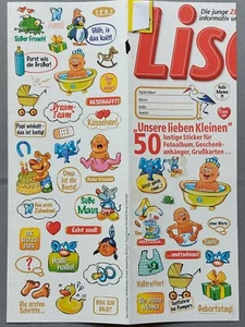 50 Baby Lustige Sticker, Aufkleber-Bogen, für Fotoalbum Grußkarten - Bild 1 von 1
