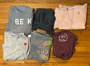 Mixed Lot 6 Womens Teen H&M Aeropostale Sweatshirts & Zip Up Hoodies Size XS S M - Picture 1 of 13