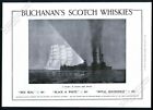 1915 Royal Navy battleship & clipper ship Buchanan's B&W Scotch whisky BIG ad