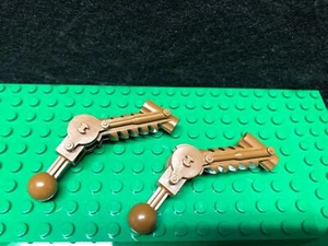 BIONICLE Lego Brand Ball Joint 5x7 Arm dual axle hole x240 32476 Lt Brown (pair) - Picture 1 of 2