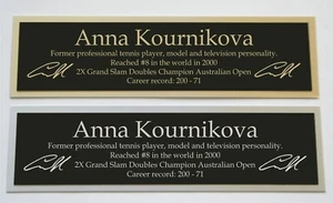 Anna Kournikova nameplate for signed autographed tennis ball photo racket case - Picture 1 of 2