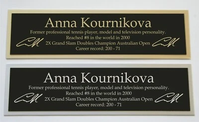 Anna Kournikova nameplate for signed autographed tennis ball photo racket case  - Image 1 of 2