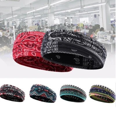 Diadema elástica elástica ancha diadema para correr yoga turbante mujer envoltura suave para la cabeza Foto 1 de 4