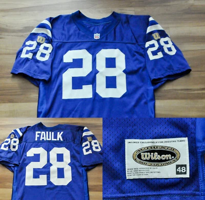 Camiseta Marshall Faulk Indianapolis Colts Wilson Auténtica Cosida Azul Hombres talla 48 Foto 1 de 4
