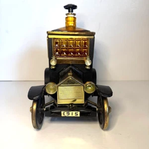 Vintage 1960's Ford Model T Musical Decanter w/ 5 Amber Glass Shot Glasses Japan - Picture 1 of 13