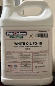Aceite hidráulico mineral PETROCHEM White FG-15 grado alimenticio 1 galón FG-15-001 nuevo - Imagen 1 de 1