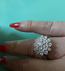 NEW! EFFY DIAMOND & STERLING SILVER BURST RING BY EFFY/ Size 7 /$1,225 - Picture 1 of 10