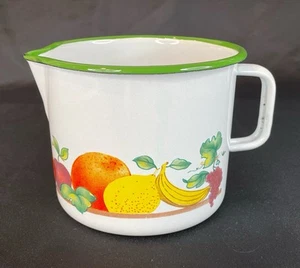 Vintage Enamelware 3 Cup Pitcher Made In Yugoslavia - Picture 1 of 16