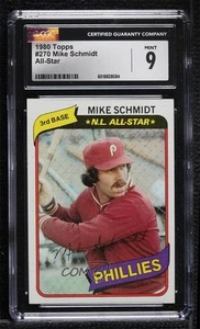 1980 Topps Mike Schmidt #270 CGC 9 Mint HOF - Picture 1 of 3