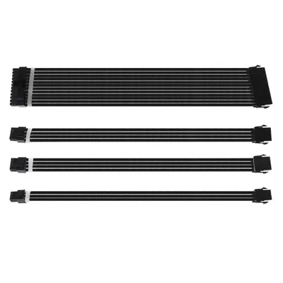 30cm PC Power Extension Cable Kit-Sleeved 18AWG (24-Pin, 4+4-Pin CPU, 2x6+2-Pin - Image 1 of 4