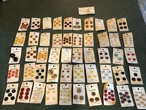 NOS Vintage 50 Card Lot la petite Buttons Blue Red Pink Peach Tan Green Lot#13 - Picture 1 of 5