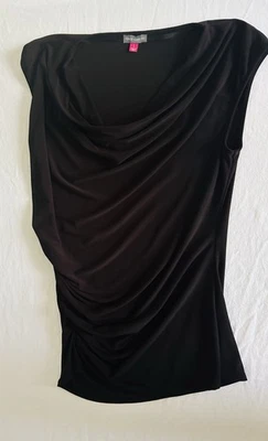Vince Camuto Blouse Women’s Size Large Short Sleeve Slouchy Black - Image 1 of 4