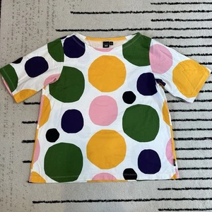 Marimekko x Uniqlo Damen Gr. Small Boxy Shirt Top bunt gepunktet - Bild 1 von 6