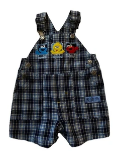 Mono Bebé Calle Sésamo 12M Cuadros Pantalones Cortos Galleta Monstruo Elmo Pájaro Grande De Colección - Imagen 1 de 8