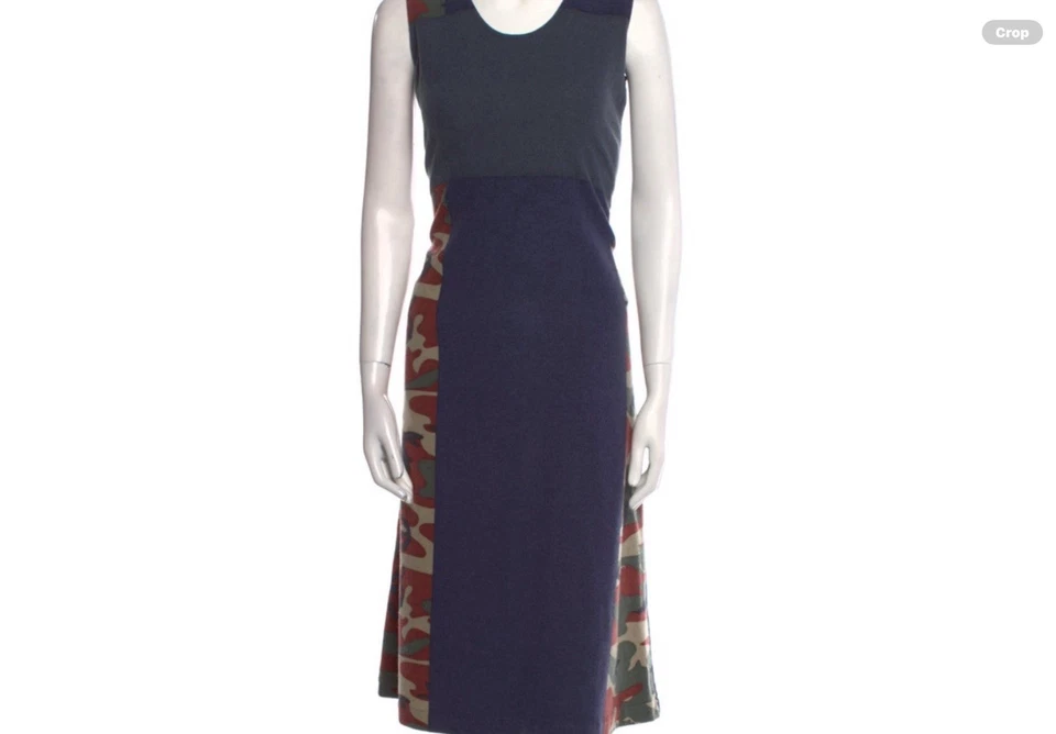 VESTIDO LARGO MEDIO COMME DES GARÇONS LANA (IMPRESIÓN CAMUFLAJE) Foto 1 de 4